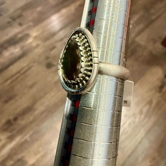 Southwest Rare Ammolite Sterling Silver Adjustable Ring Handmade New - Picture 4 of 6